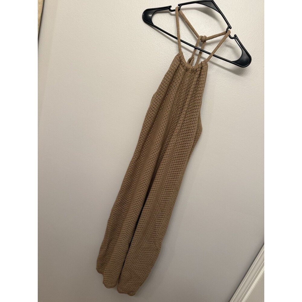 House Of Harlow NWT Womens Large Oak Brown Knit Crochet Dress
